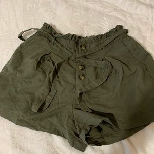 Green Paperbag Shorts